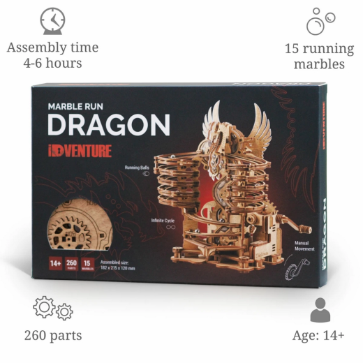 Murmelbahn &quote;Dragon&quote; Holzbausatz [260 Teile]