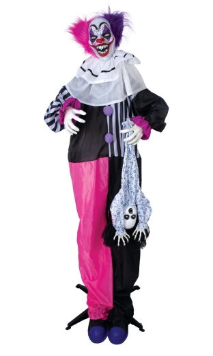 Clown, pink mit Kind [170cm]