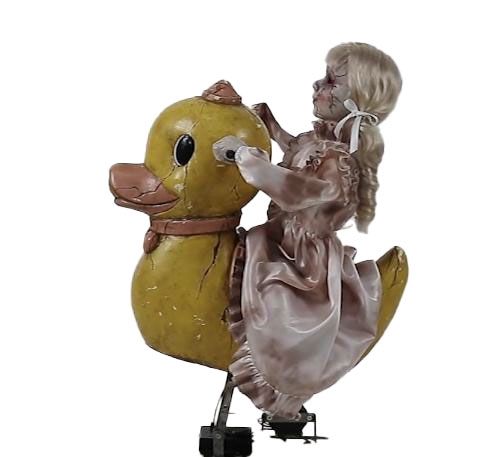 Mädchen auf Ente