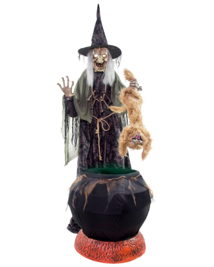 Hexe mit Katze & Kessel [190cm]