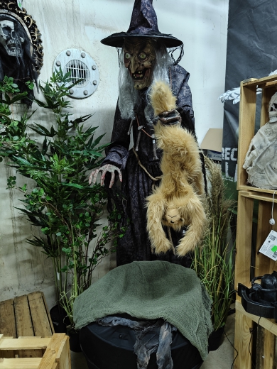 Hexe mit Katze & Kessel [210cm]