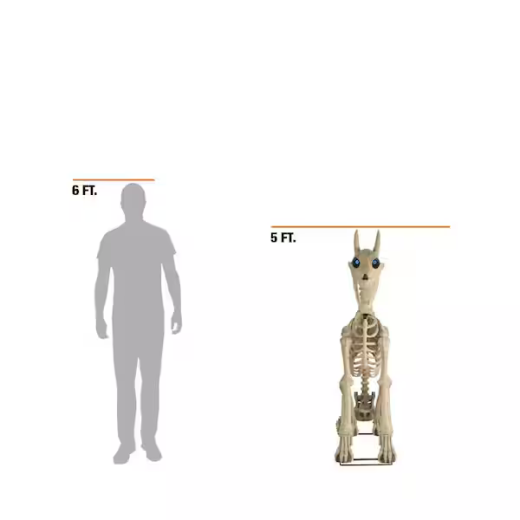 Hund, sitzend mit LED-Augen [152cm]