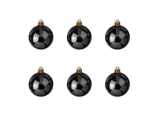 Weihnachtskugel 6er Set, schwarz [7cm]