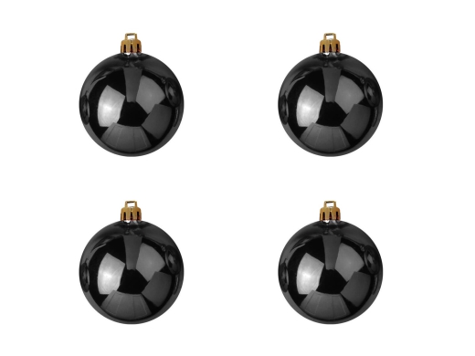 Weihnachtskugel 4er Set, schwarz [10cm]