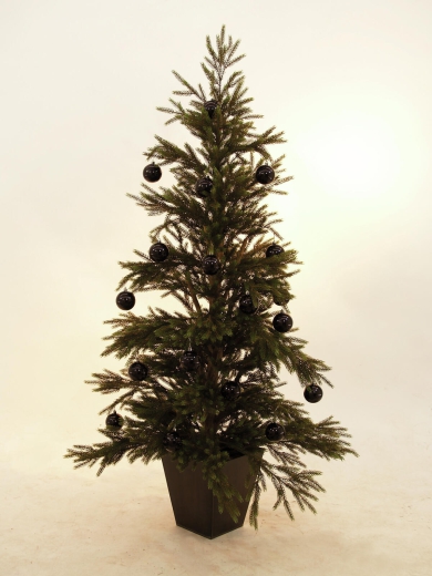 Weihnachtskugel 4er Set, schwarz [10cm]