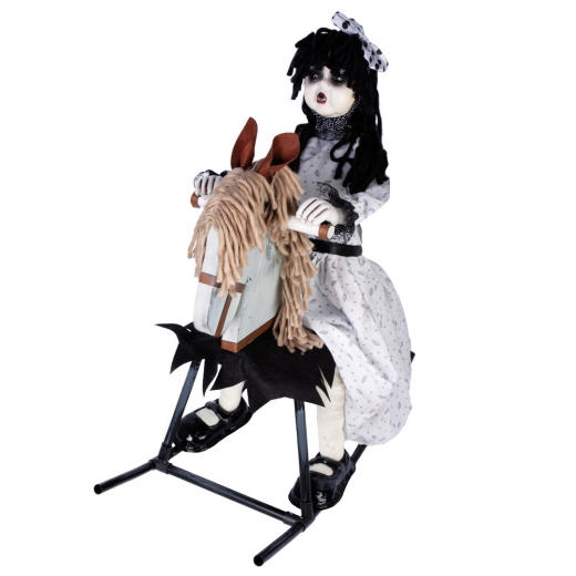 Schaukelpferd mit Puppe [70cm]