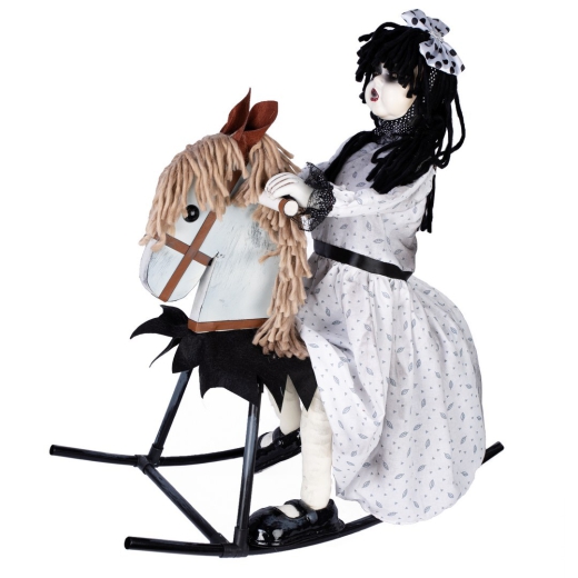 Schaukelpferd mit Puppe [70cm]