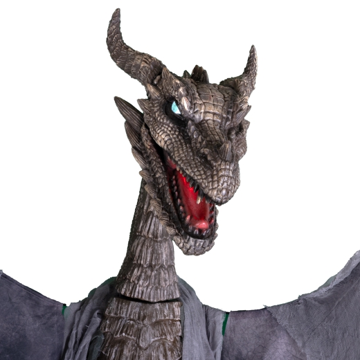 Grauer Drache mit Nebel [187cm]