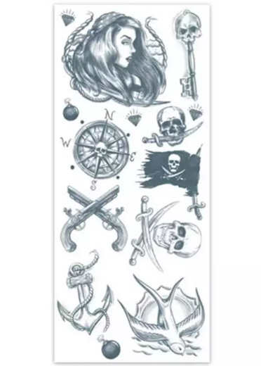 Klebe-Tattoo Set "Pirat"