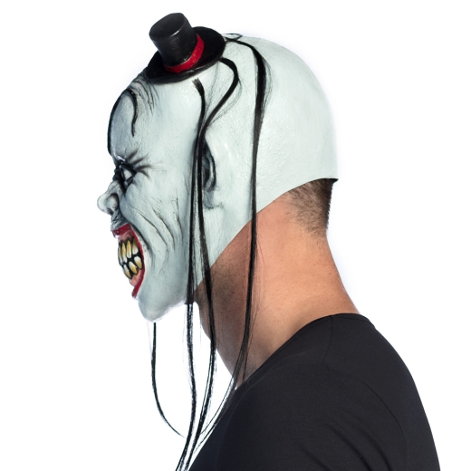 Latexmaske Clown mit kleinem Hut