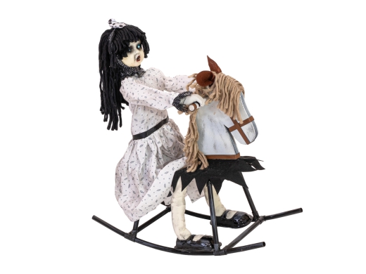 Mädchen auf Schaukelpferd [72cm]