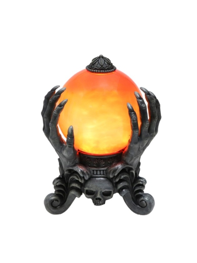 Kristallkugel "Feuerball" mit Händen [22cm]