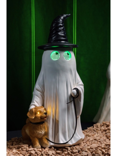Geist mit LED Augen und Hund [45cm]