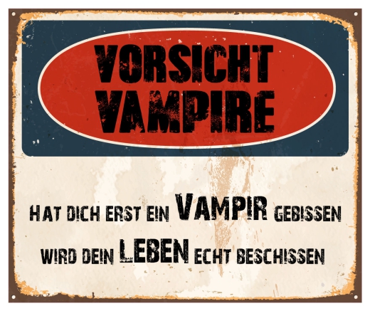 Schild Vorschicht Vampir 42x35cm