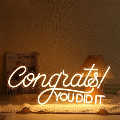 Neon Schild Congrats You Did It [Warmweiß]