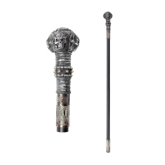 Spazierstock "Schädel" aus Metall [90cm]