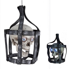 Sprechender Schädel im Käfig [40cm]