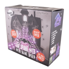 Spinnennetz mit 125cm Spinne [250 lila LEDs]