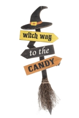 Holzschild "witch way" [91cm]