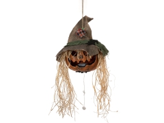 Kürbiskopf mit Hut [70cm]