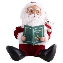 Weihnachtsman mit Buch, sitzend [32cm]