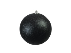 Weihnachtskugel, schwarz glitzer [20cm]