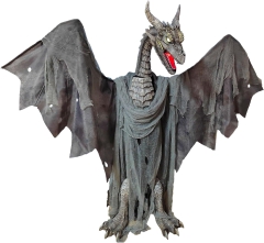 Grauer Drache mit Nebel [187cm]