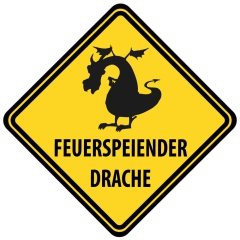 Schild "Drache" 440x440mm