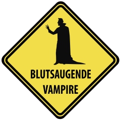 Schild "Blutsaugende Vampire" 440x440mm