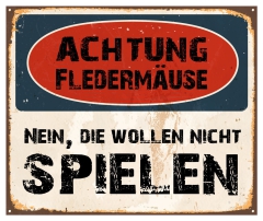 Schild "Achtung Fledermäuse" 42x35cm