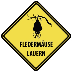 Schild "Fledermäuse lauern" 440x440mm
