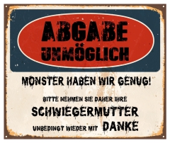 Schild "Schwiegermonster" 42x35cm