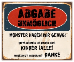 Schild "Monster KIDS" 42x35cm