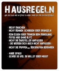Schild "Hausregeln Hexe" 35x42cm