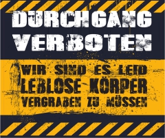 Schild "Durchgang Verboten" 42x35cm