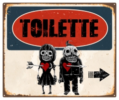 Schild "Toilette rechts" 42x35cm