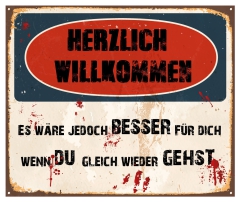 Schild "Herzlich Willkommen" 42x35cm