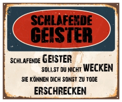Schild "Schlafende Geister" 42x35cm