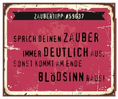 Schild Zaubertipp "Aussprache" 42x35cm