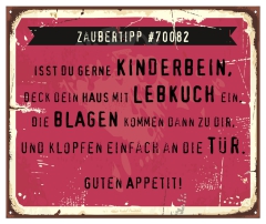 Schild Zaubertipp "Kinderbein" 42x35cm