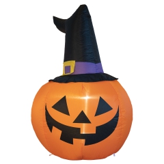 Aufblasbarer Kürbis mit Hut, beleuchtet [120cm]