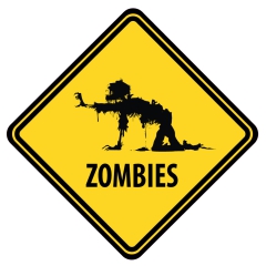 Schild &quote;ZOMBIES&quote; 440x440mm